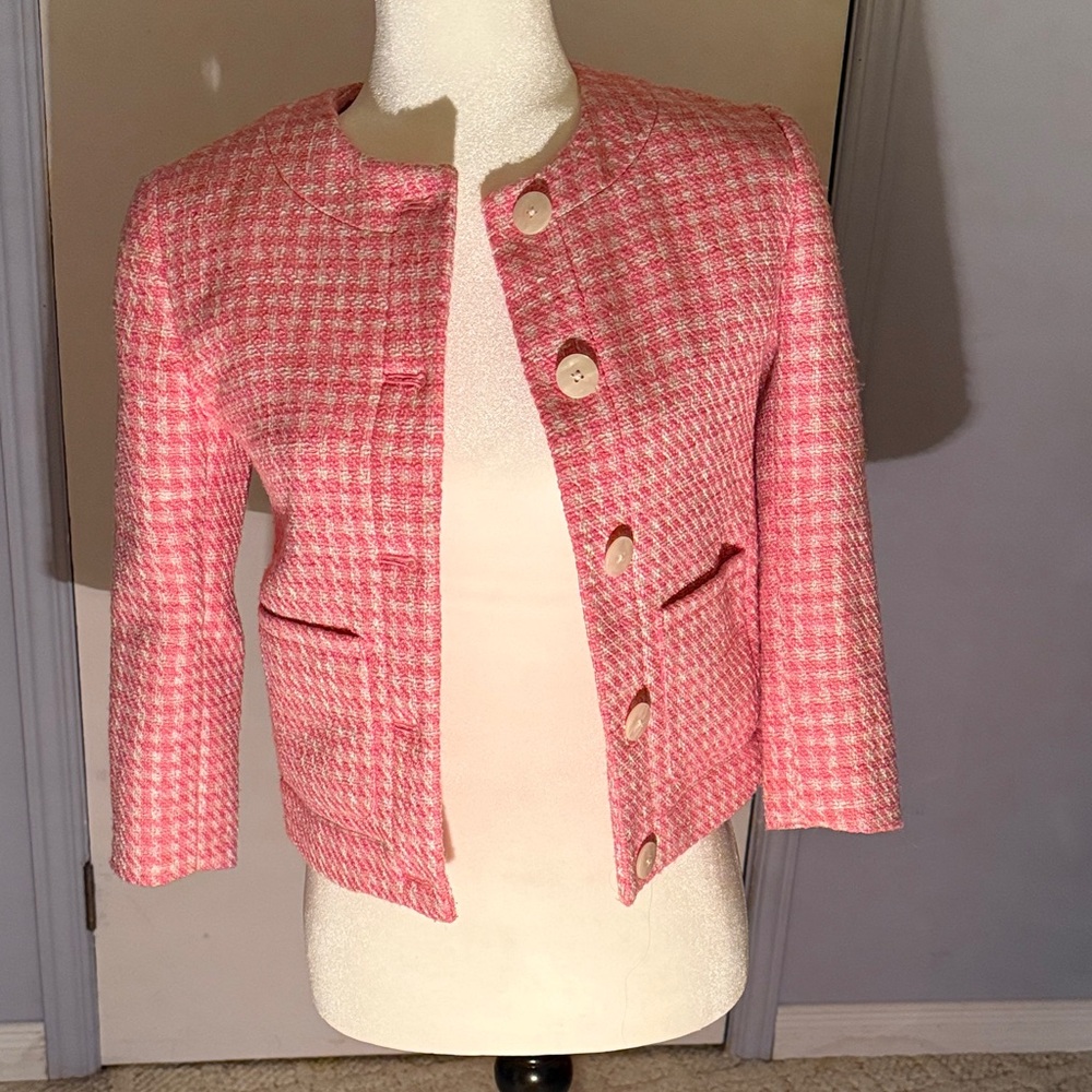 Pink Houndstooth Women's Jacket JCrew